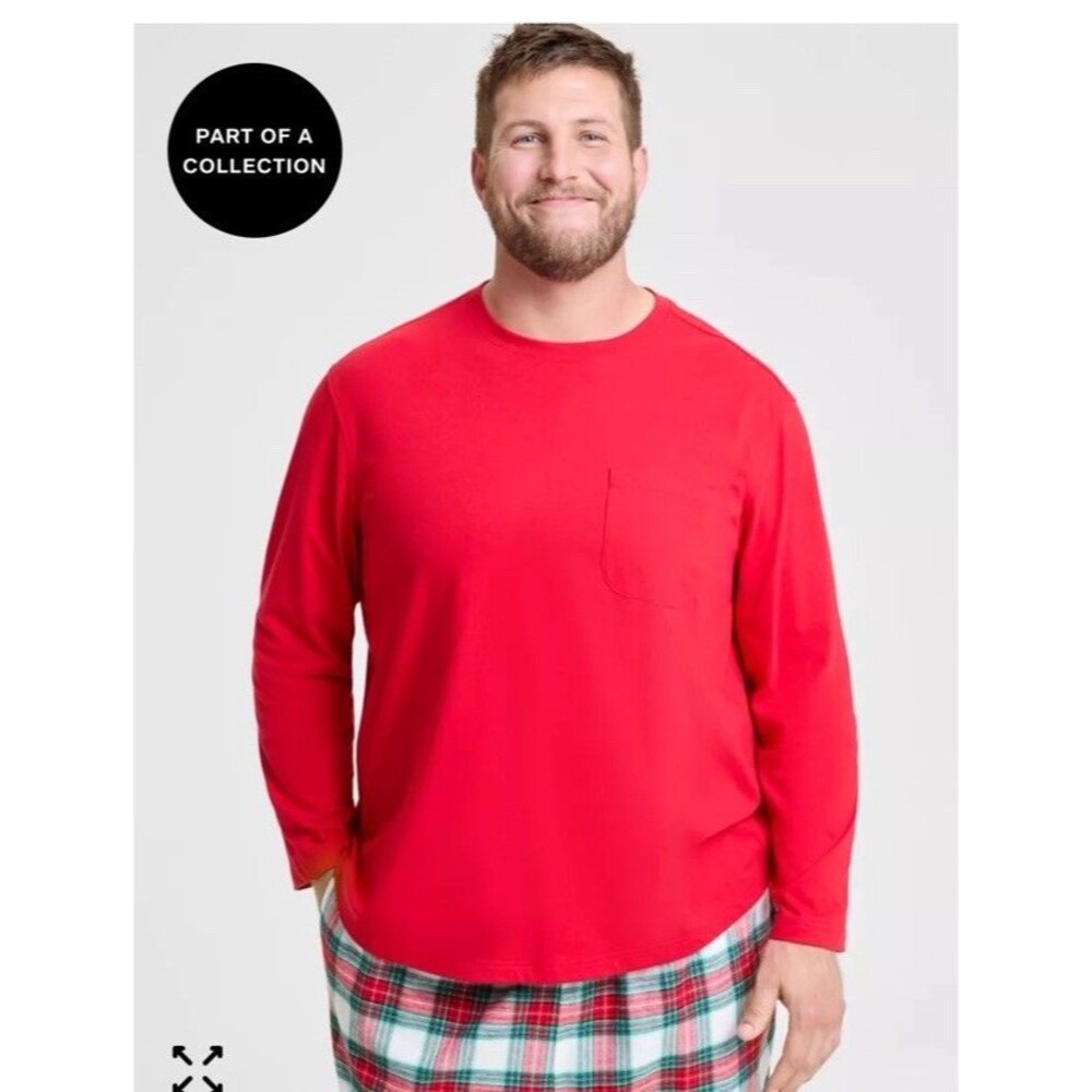 Men's Holiday Lane PJ Top From Macy's Size 2XLT Winterton Plaid